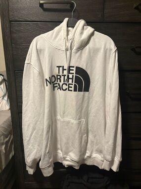 The North Face White Hoodie with Black Logo